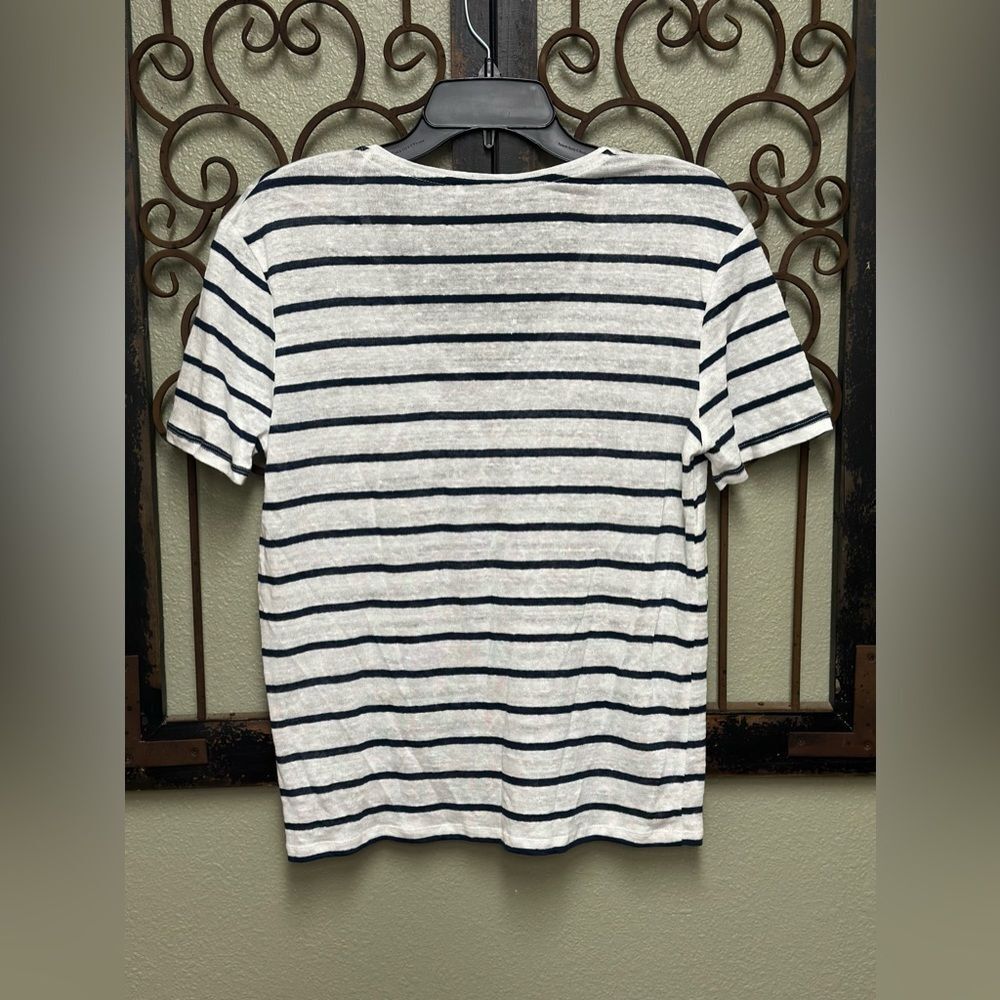 Zara short sleeve vneck striped top - Picture 3 of 5